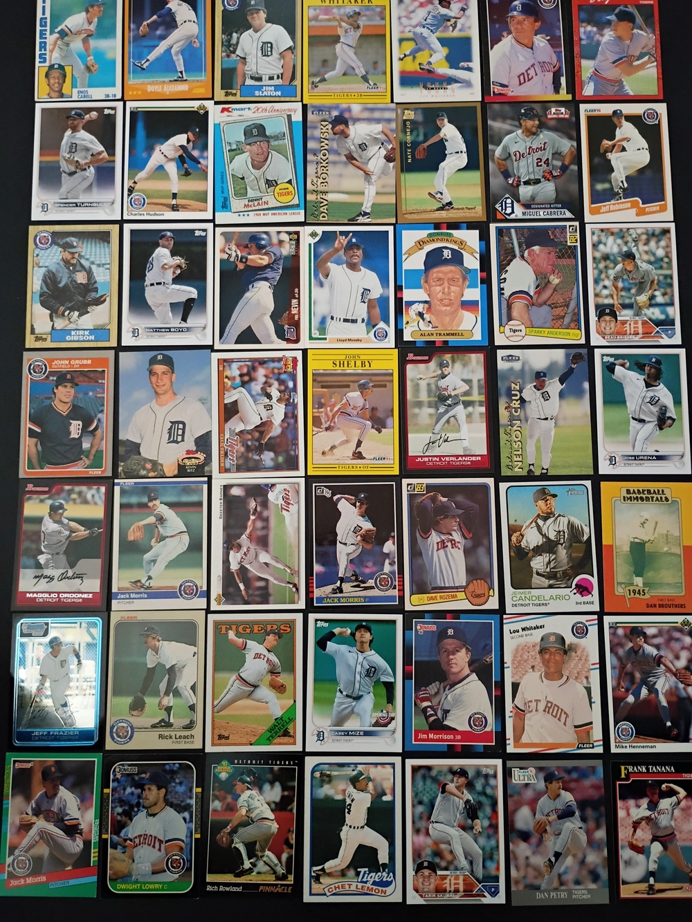 49 Detroit Tigers Baseball Cards Alan Trammell Tarik Skubal Verlander Whitaker